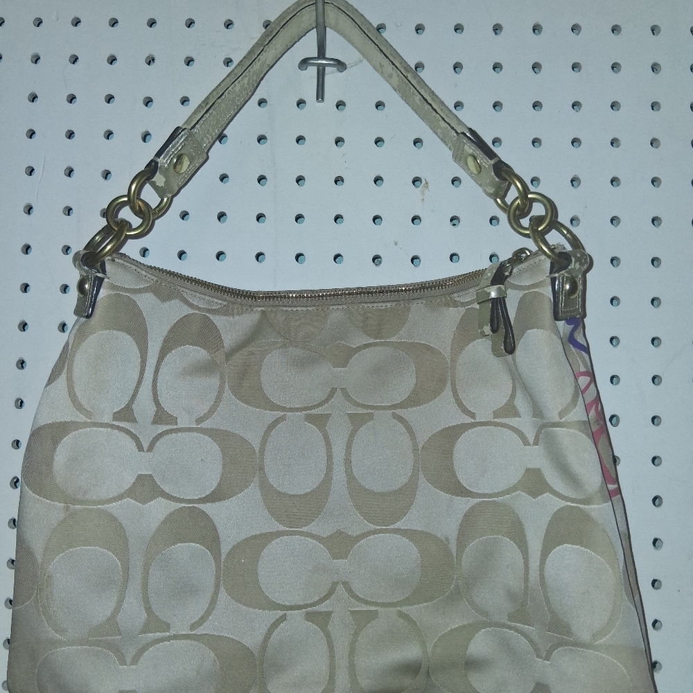 Coach Poppy Daisy Gold Logo Jacquard Crossbody Bag #F20791 W/Dust Bag - Picture 5 of 10